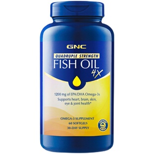 健安喜gnc铂金四倍鱼油深海鱼肝油欧米伽120粒240粒软胶囊4倍
