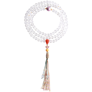 心斋堂【蝶梦】天然白水晶108颗佛珠手串水晶念珠手链女项链礼物