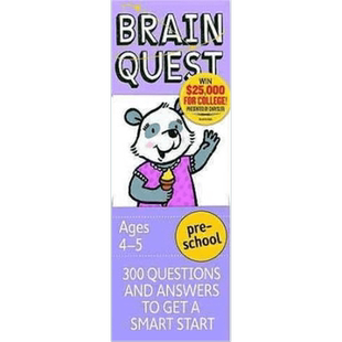 特价 英文原版Brain Quest Preschool,Revised 4th Edition大脑任务智力开发卡片 学前Ages4-5美国学前小学生全科练习
