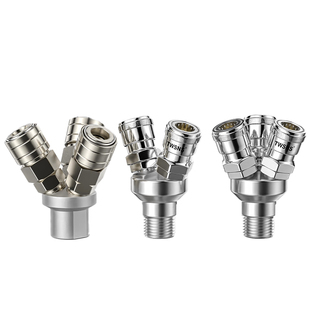 TWSNS台匠山耐斯C式快速自锁接头气管圆二通园三通内丝外丝气泵