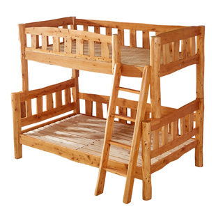 实木家居原木上下床柏木子母床儿童双层床上下铺高低床香柏木家具