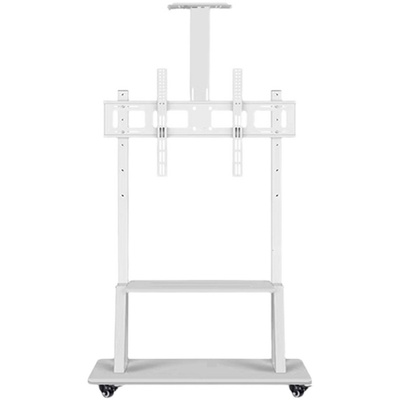 白色带轮移动推车电视落地支架