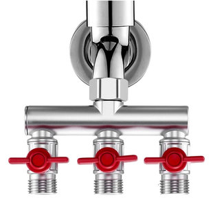 水龙头角阀分流器一分二热水器带开关一进三出三通四通水管分水阀