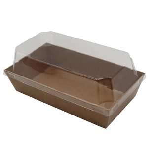 长条形泡芙盒29cm白色牛皮纸塑盒透明盖烘焙热狗包装盒分体西点盒