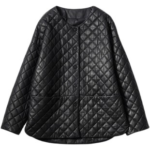 明星同款 绵羊皮真皮皮衣女加棉时尚宽松显瘦外套海宁2025新款