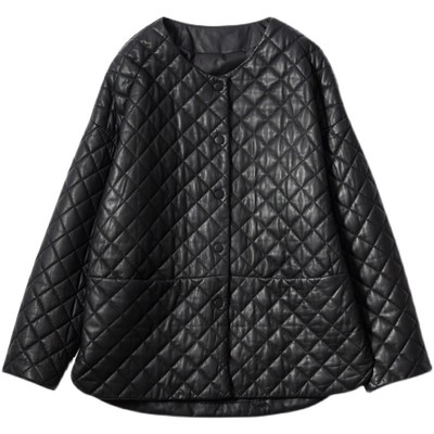 明星同款真皮皮衣宽松时尚