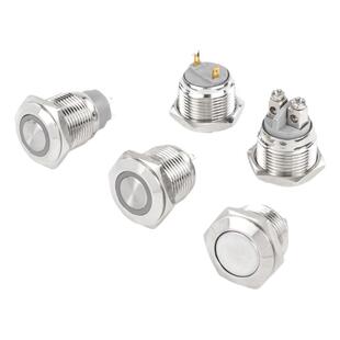 8/10/12/16/19/22MM金属按钮自复位自锁插脚点动带灯开关小型按键