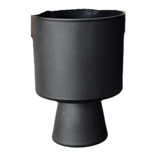 高级感甜品杯家用ins风饮品杯子曜黑个性独特磨砂质感玻璃甜筒杯