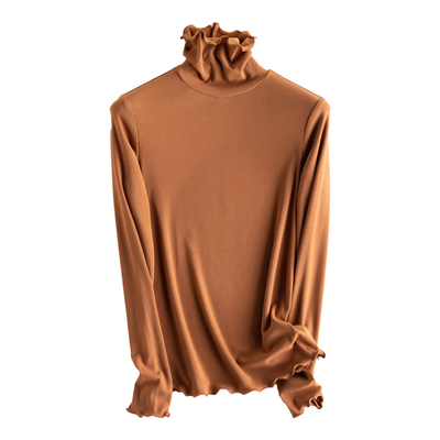 纯色舒适保暖含桑蚕丝长袖