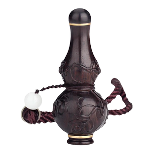 益德成鼻烟壶乌木福禄万代鼻烟壶非遗送男友送领导春节礼品精致