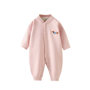 德绒婴儿衣服春秋装新生婴幼儿睡衣宝宝连体衣秋冬季打底保暖内衣