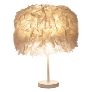 北欧卧室羽毛台灯温馨浪漫ins网红灯创意装饰吧台餐厅床头羽毛灯