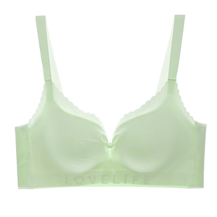 莲娜姬138光面简约聚拢文胸小胸无痕中薄上托内衣无感条纹小胸罩