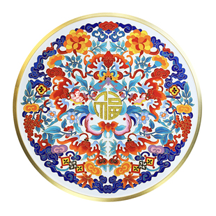 五福临门非遗手工 景泰蓝掐丝珐琅画diy材料包金丝釉料祝福装饰画