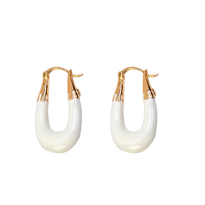 DSTYLE小众设计感U形滴釉耳环女