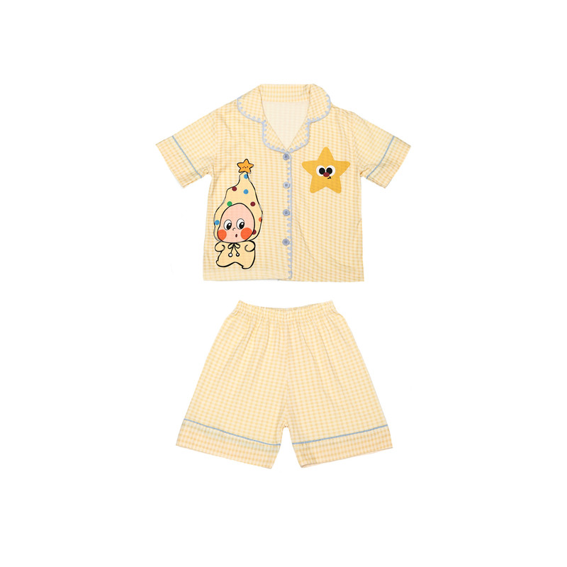 纯棉女童夏季卡通家居服套装