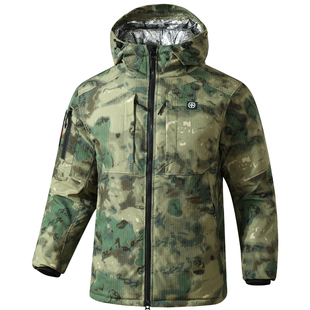 冬季加厚连帽棉衣男劳保棉袄耐磨防风抗寒棉服保暖工作迷彩棉大衣