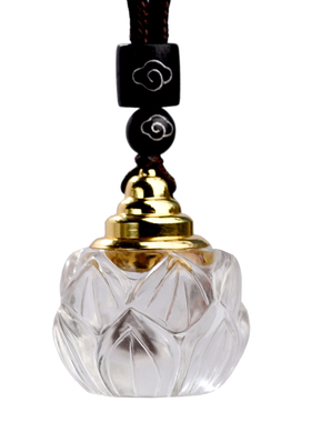 天然白水晶莲花舍利瓶吊坠