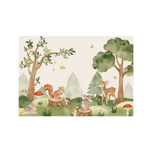 MeitingHome热烫墙布2026新款儿童卧室背景墙纸热熔无缝壁布定制