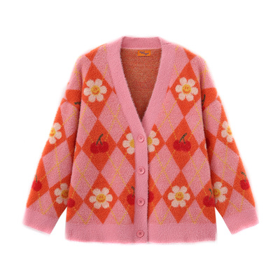 wigglewiggle笑脸花时尚毛针织衫