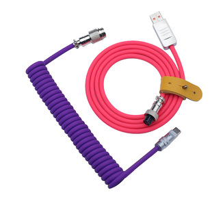 【航插线】客制化硅胶弹簧拼色8k回报率键盘线适用狼蛛小蜜蜂美加狮ROG魔导士腹灵ATK红龙锌合金鼠标充电手机