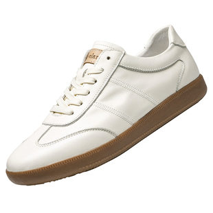 枫叶男鞋真皮板鞋男冬季百搭小白鞋软底新款德训鞋潮流男士休闲鞋