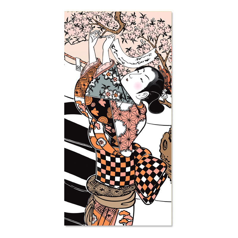 日式挂画餐厅樱花酒店浮世绘壁画料理店墙画日本风格仕女图装饰画