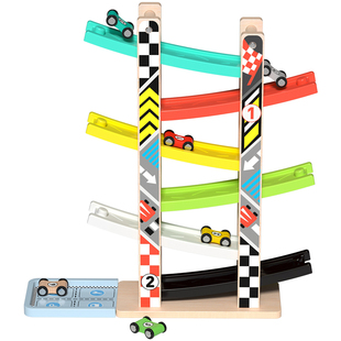 儿童滑翔轨道车小汽车滑行2停车场6到宝宝玩具1一3岁滑道男孩益智