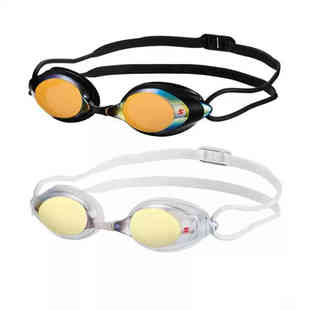 SWANS诗韵专业比赛近视游泳镜时尚低阻白金镀膜近视带度数泳镜