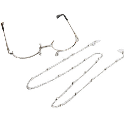 日系链条眼镜框下半框眼镜水滴无镜片文艺装饰二次元带链子眼镜架