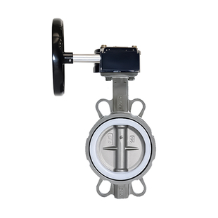 不锈钢对夹涡轮法兰蝶阀手柄手动阀门乙丙四氟胶套304板DN5065 80