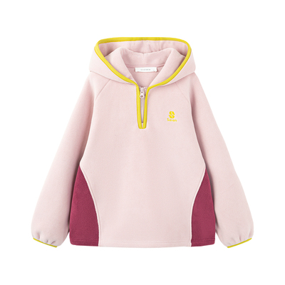 柒号童仓女大童韩版休闲摇粒绒外套冬装儿童加厚保暖连帽外套上衣