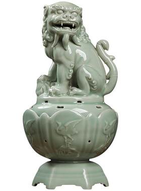 陶瓷名家李锦峰作品《狻猊戏球》
