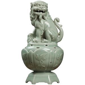 陶瓷名家李锦峰作品《狻猊戏球》