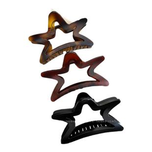 镂空星星抓夹女2025新款高级感发夹大号鲨鱼夹盘发夹子后脑勺发饰