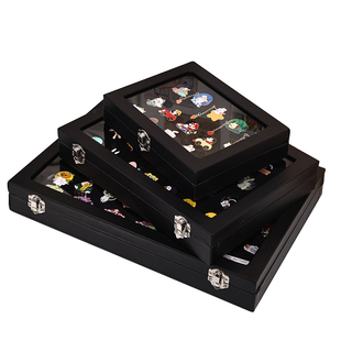 徽章收纳展示框金属勋章别针胸针防氧化收藏盒透明防尘吧唧陈列架