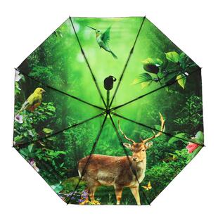 太阳伞防晒防紫外线晴雨伞隔热不透光女森系插画大号黑胶遮阳伞