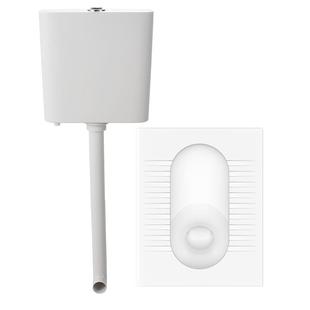 九牧蹲便器蹲坑式蹲厕防臭家用陶瓷易洁釉面蹲便器水箱套装浴室