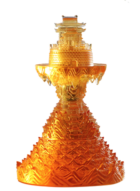 琉璃颈弥山摆件25cm佛塔