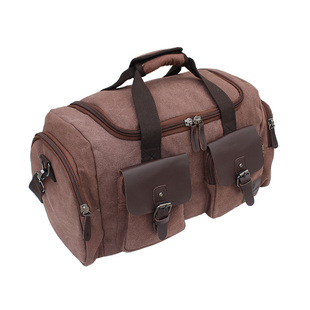 帆布手提包男拉链款复古斜挎包出门方便携带行李包打工旅行单肩包