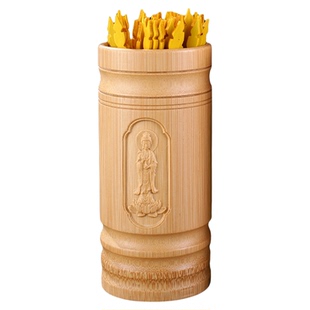 新款碳化求签筒61签摇签筒观音签100灵签佛堂抽签筒上上签竹签筒