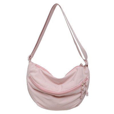 日系超轻防水斜挎包尼龙布男女通用百搭单肩包饺子包骑行背包胸包