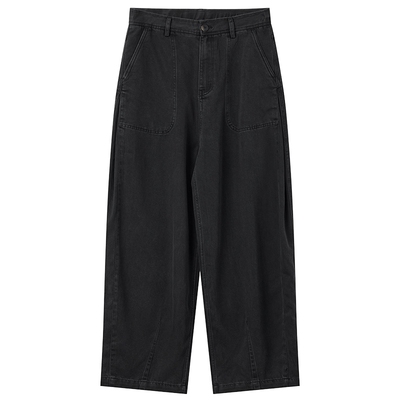 JDV商场同款男黑色宽松牛仔裤