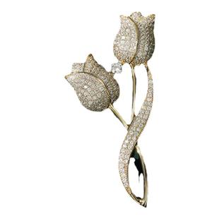 郁金香锆石胸针欧美优雅气质风送礼母亲节礼物大衣外套配饰别针女