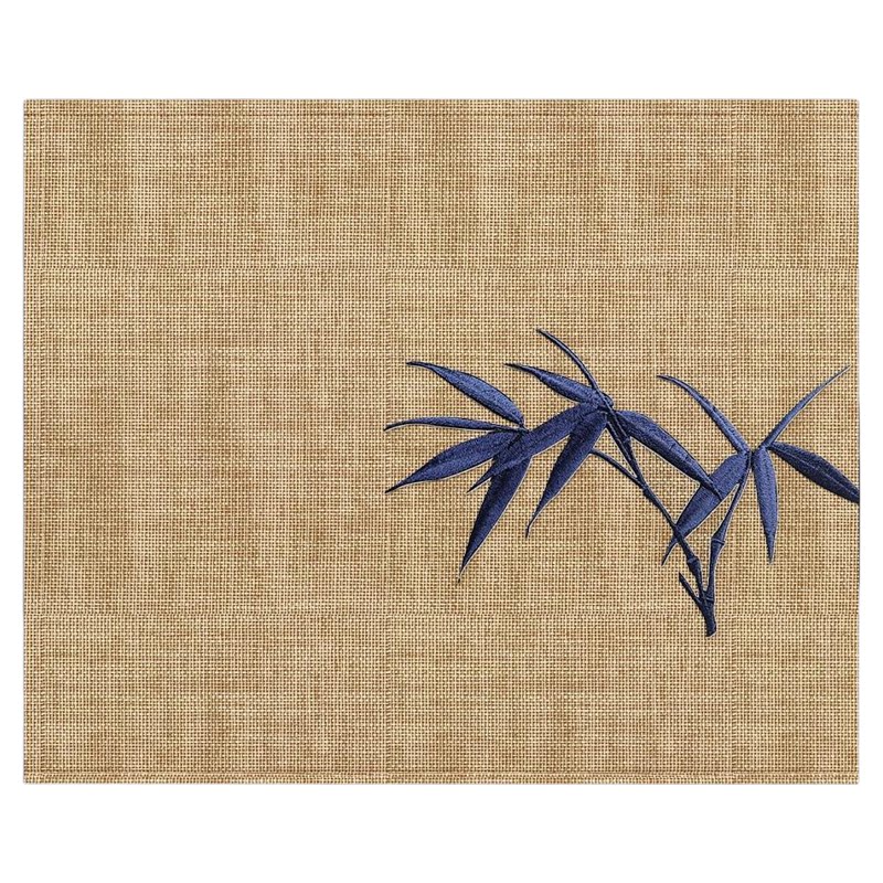桌旗黄麻绣花兰花竹子宋式美学茶旗茶桌布亚麻中式雅致桌布盖布