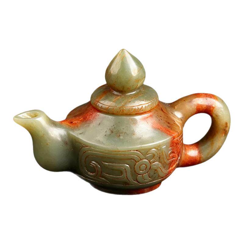欧说珠宝老和田玉精雕茶壶摆件