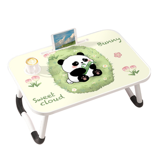 调皮熊猫床上小桌子办公桌宿舍学生学习桌写字可折叠桌笔记本电脑支架床上书桌家用儿童卧室飘窗阳台膝上桌