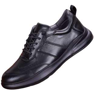 外贸真皮男鞋头层牛皮原单男士运动潮鞋2025新款百搭休闲潮流皮鞋