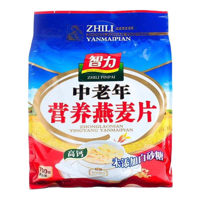 智力中老年燕麦片720g无蔗糖水果/坚果混合麦片