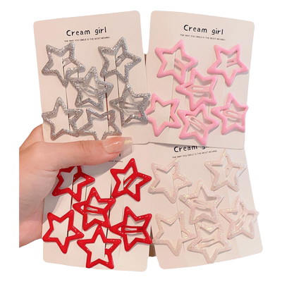 敲可爱星光小五角星儿童碎发夹